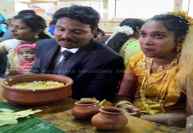 kanyakumari wedding couple eating with bu using clay pot culture remain 